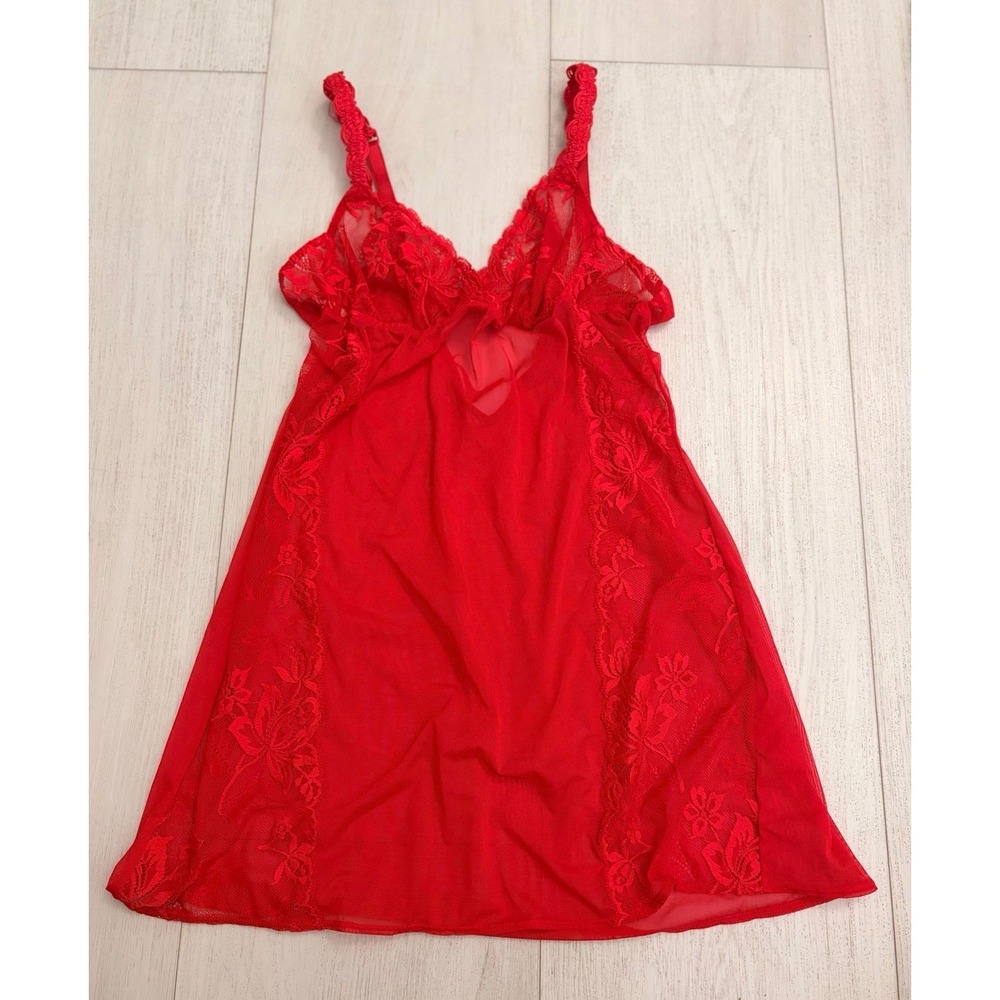 Vintage Victoria's Secret Slip Nightgown Lingerie Sz S - Red
